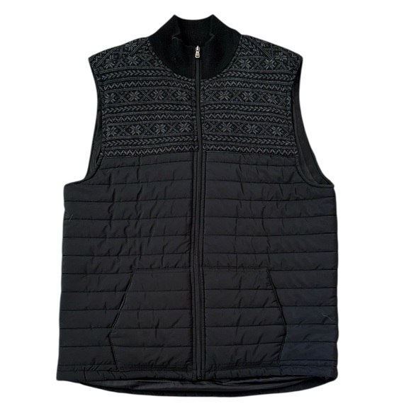 Telluride Clothing Co Full Zip Quilted Puffer Vest Black Gray Snowflake Large - Picture 3 of 12